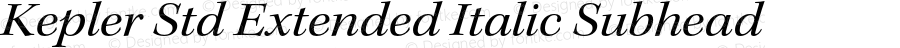 Kepler Std Extended Italic Subhead