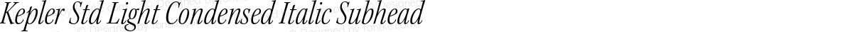 Kepler Std Light Condensed Italic Subhead