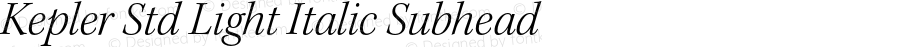 Kepler Std Light Italic Subhead