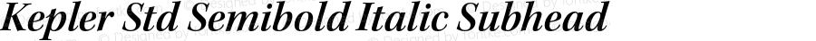 Kepler Std Semibold Italic Subhead