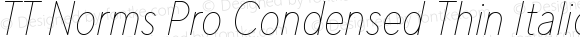 TT Norms Pro Condensed Thin Italic