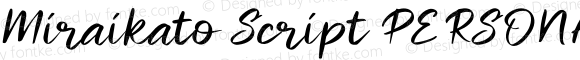 Miraikato Script PERSONAL USE Thin Italic