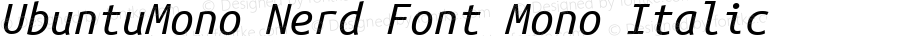 Ubuntu Mono Italic Nerd Font Complete Mono