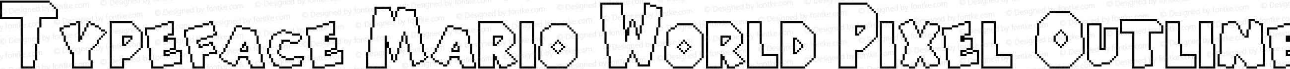 Typeface Mario World Pixel Outline Regular