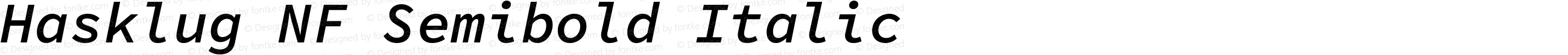 Hasklug Semibold Italic Nerd Font Complete Mono Windows Compatible