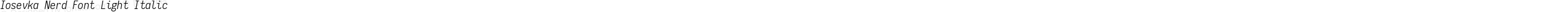 Iosevka Nerd Font Light Italic