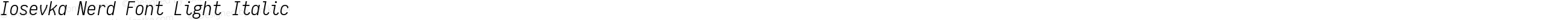 Iosevka Nerd Font Light Italic