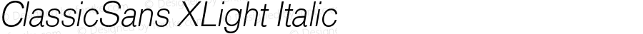 ClassicSans XLight Italic