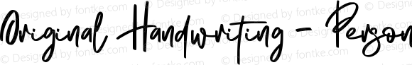 Original Handwriting - Personal Regular