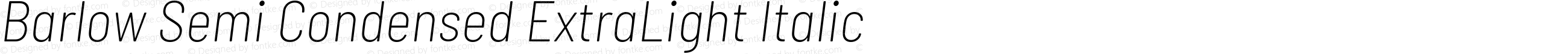 Barlow Semi Condensed ExtraLight Italic