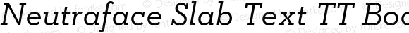 Neutraface Slab Text TT Book Italic