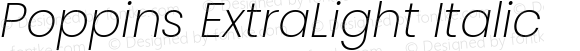 Poppins ExtraLight Italic