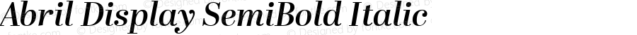 Abril Display SemiBold Italic