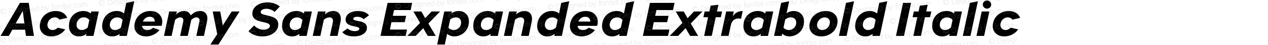 Academy Sans Expanded Extrabold Italic