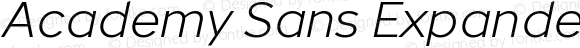 Academy Sans Expanded Light Italic
