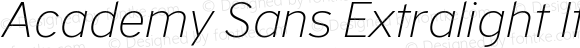 Academy Sans Extralight Italic