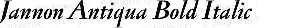 Jannon Antiqua Bold Italic