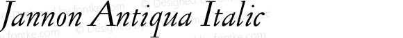 Jannon Antiqua Italic