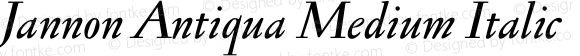 Jannon Antiqua Medium Italic