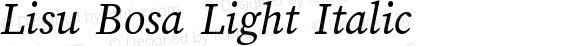 Lisu Bosa Light Italic