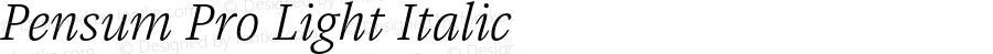 Pensum Pro Light Italic