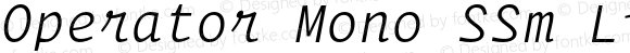 Operator Mono SSm Light Italic