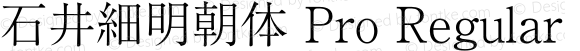 石井細明朝体 Pro Regular