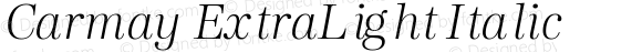 Carmay ExtraLight Italic