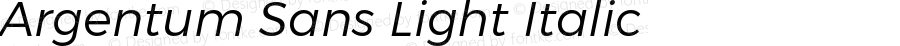 Argentum Sans Light Italic