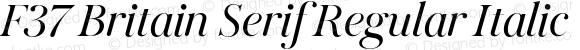 F37 Britain Serif Regular Italic