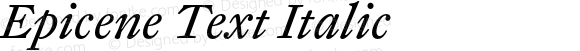 Epicene Text Regular Italic