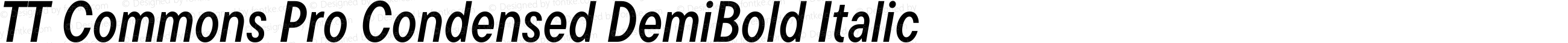 TT Commons Pro Condensed DemiBold Italic