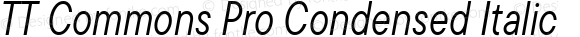 TT Commons Pro Condensed Italic