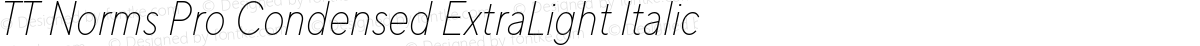 TT Norms Pro Condensed ExtraLight Italic