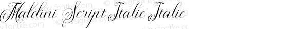 Maldini Script Italic Italic Version 1.000