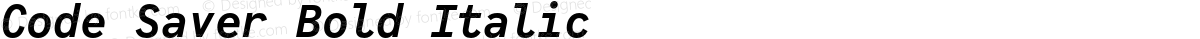 Code Saver Bold Italic