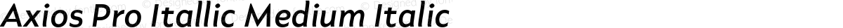 Axios Pro Itallic Medium Italic