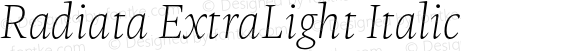 Radiata ExtraLight Italic