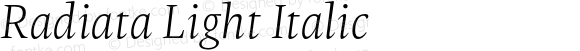 Radiata Light Italic