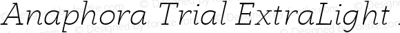 Anaphora Trial ExtraLight Italic