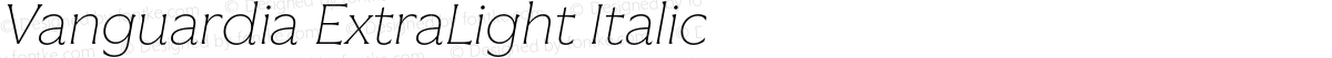 Vanguardia ExtraLight Italic