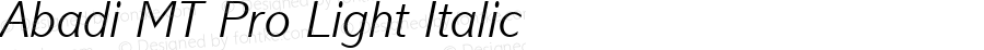 Abadi MT Pro Light Italic