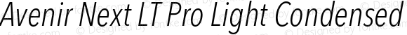 Avenir Next LT Pro Light Condensed Italic