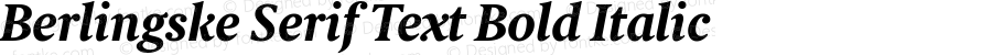 Berlingske Serif Text Bold Italic