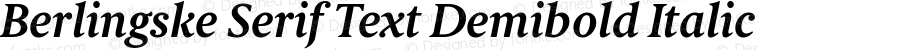 Berlingske Serif Text Demibold Italic