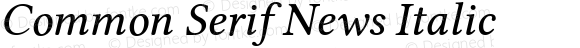 Common Serif News Italic