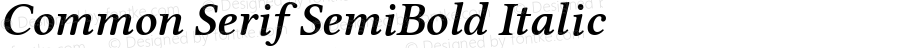 Common Serif SemiBold Italic Version 1.026