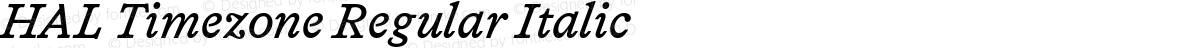 HAL Timezone Regular Italic