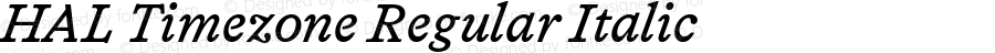 HAL Timezone Regular Italic