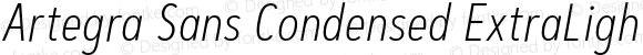 Artegra Sans Condensed ExtraLight Italic